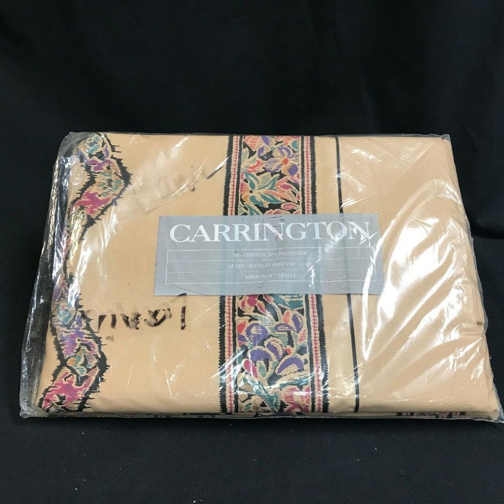Carrington Queen Size Flat Sheet 90X102 Wilderness Pattern NIP